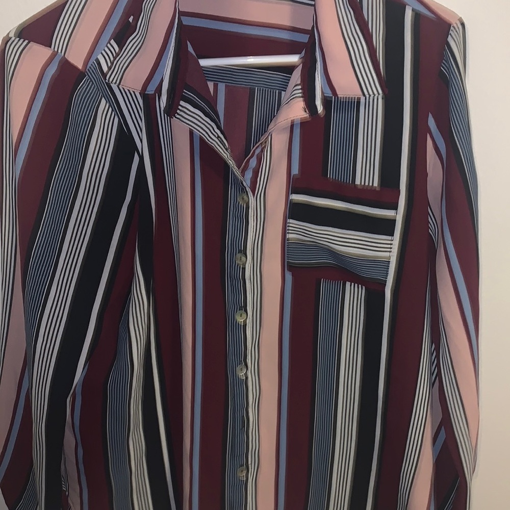 Long sleeve button-down blouse